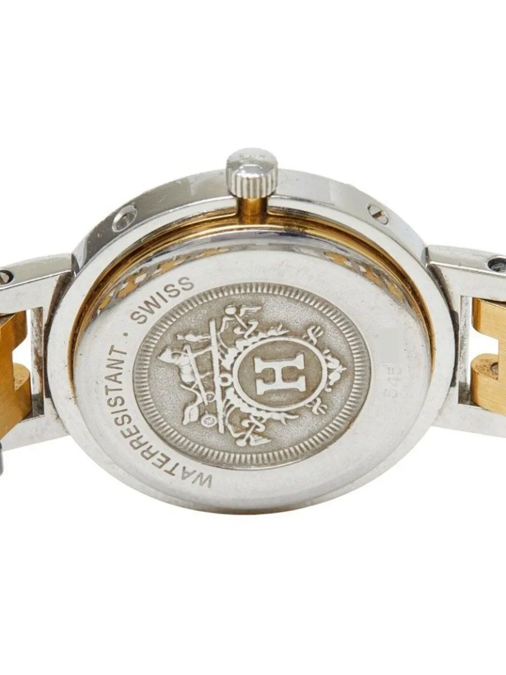 Hermes Clipper Watch White Plated Metal